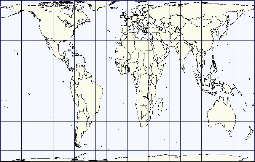 Peters equal area projection world map