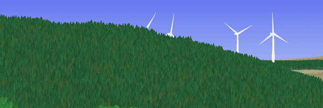 Prospect can generate animations of wind farms